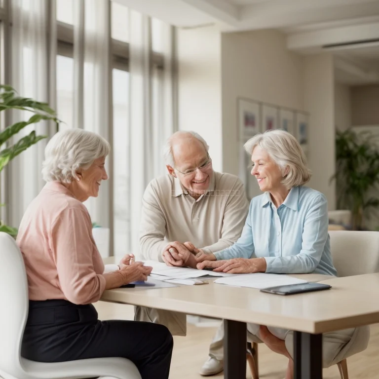 Anciano feliz con su familia